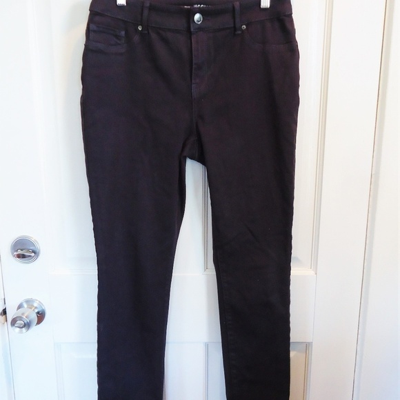 CHICO'S SZ 0 MS 4/6 PLUM COATED JEANS JEGGINGS - Picture 1 of 8
